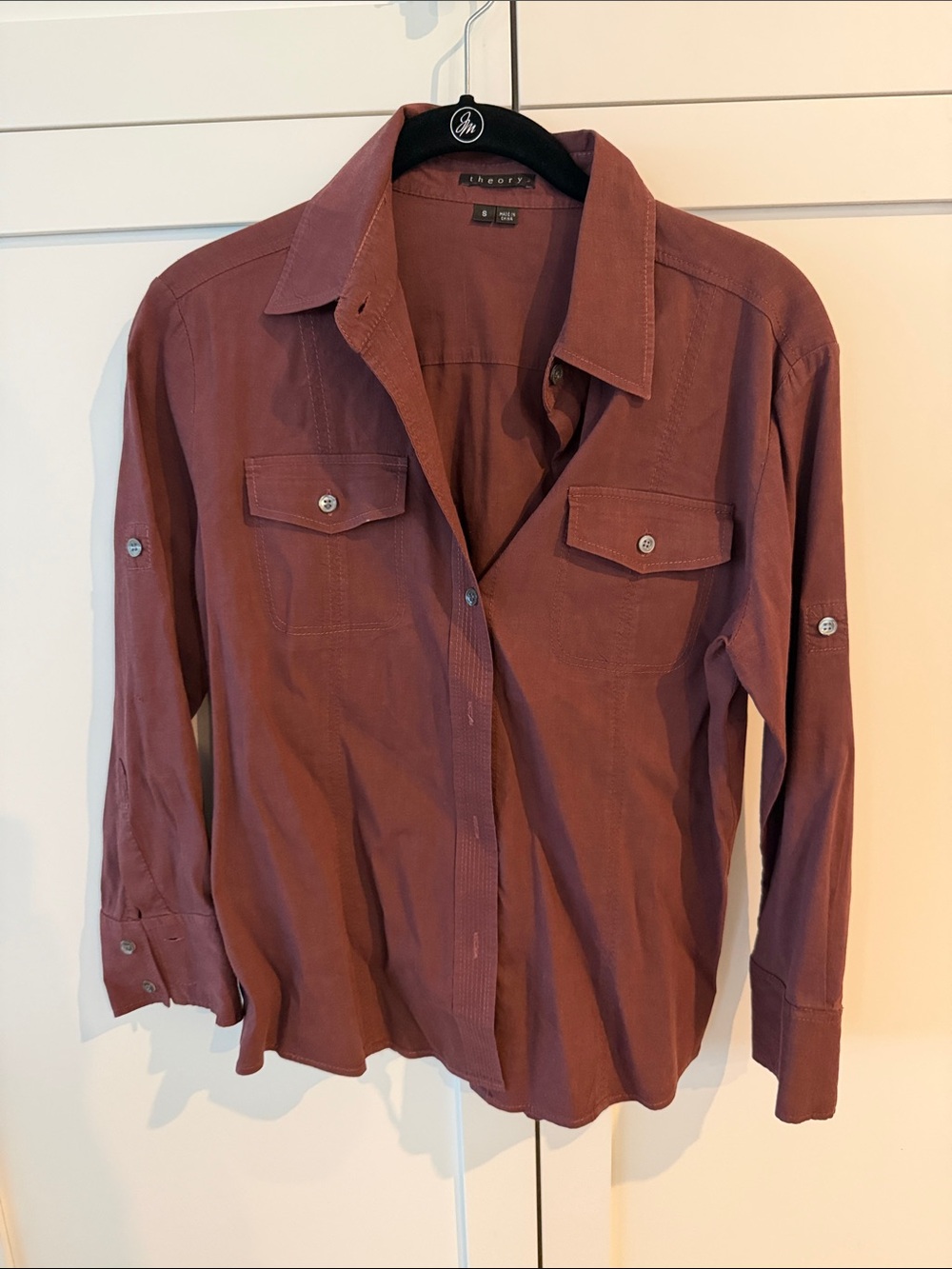 Theory Dusty Mauve Button-Down Shirt